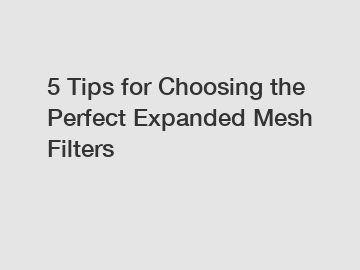 5 Tips for Choosing the Perfect Expanded Mesh Filters