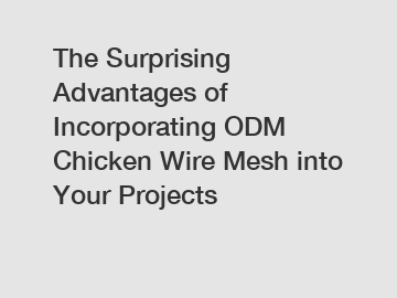 The Surprising Advantages of Incorporating ODM Chicken Wire Mesh into Your Projects