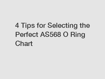 4 Tips for Selecting the Perfect AS568 O Ring Chart