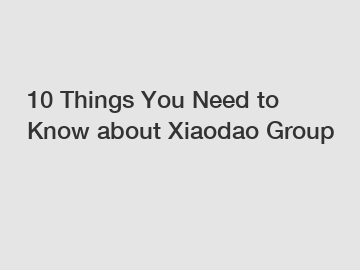 10 Things You Need to Know about Xiaodao Group