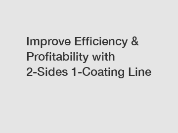 Improve Efficiency & Profitability with 2-Sides 1-Coating Line