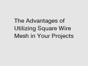 The Advantages of Utilizing Square Wire Mesh in Your Projects