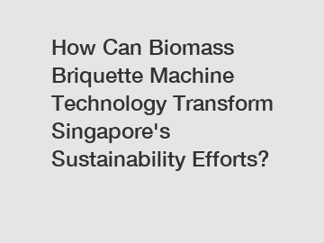 How Can Biomass Briquette Machine Technology Transform Singapore's Sustainability Efforts?