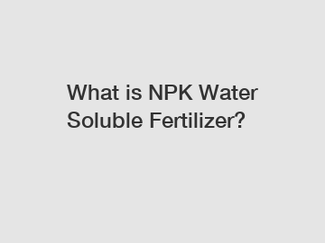 What is NPK Water Soluble Fertilizer?