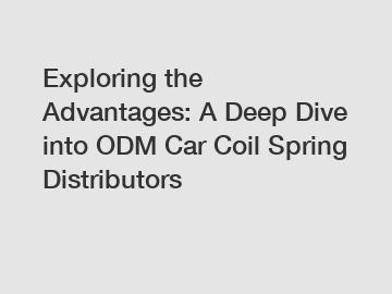 Exploring the Advantages: A Deep Dive into ODM Car Coil Spring Distributors