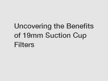 Uncovering the Benefits of 19mm Suction Cup Filters