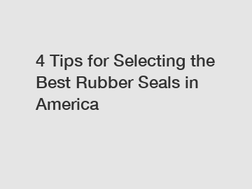 4 Tips for Selecting the Best Rubber Seals in America