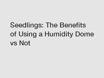 Seedlings: The Benefits of Using a Humidity Dome vs Not