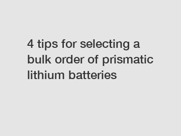 4 tips for selecting a bulk order of prismatic lithium batteries