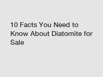 10 Facts You Need to Know About Diatomite for Sale