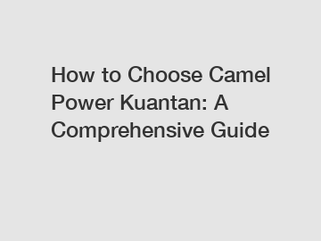 How to Choose Camel Power Kuantan: A Comprehensive Guide