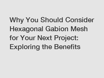 Why You Should Consider Hexagonal Gabion Mesh for Your Next Project: Exploring the Benefits