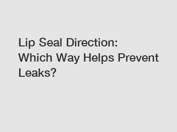 Lip Seal Direction: Which Way Helps Prevent Leaks?