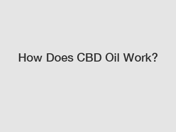 How Does CBD Oil Work?