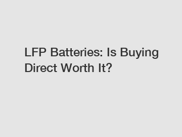 LFP Batteries: Is Buying Direct Worth It?