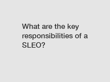 What are the key responsibilities of a SLEO?