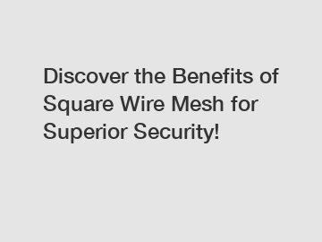 Discover the Benefits of Square Wire Mesh for Superior Security!