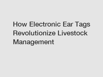 How Electronic Ear Tags Revolutionize Livestock Management