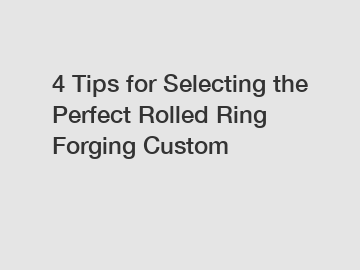 4 Tips for Selecting the Perfect Rolled Ring Forging Custom
