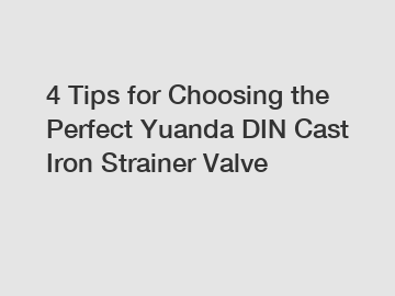 4 Tips for Choosing the Perfect Yuanda DIN Cast Iron Strainer Valve