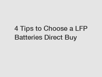 4 Tips to Choose a LFP Batteries Direct Buy