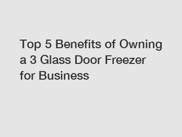 Top 5 Benefits of Owning a 3 Glass Door Freezer for Business