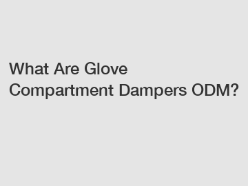 What Are Glove Compartment Dampers ODM?