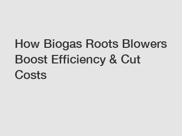 How Biogas Roots Blowers Boost Efficiency & Cut Costs
