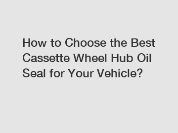 How to Choose the Best Cassette Wheel Hub Oil Seal for Your Vehicle?