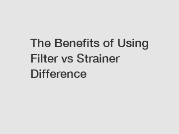 The Benefits of Using Filter vs Strainer Difference