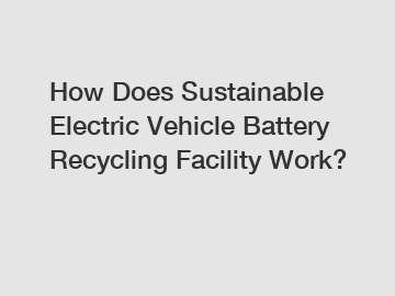 How Does Sustainable Electric Vehicle Battery Recycling Facility Work?