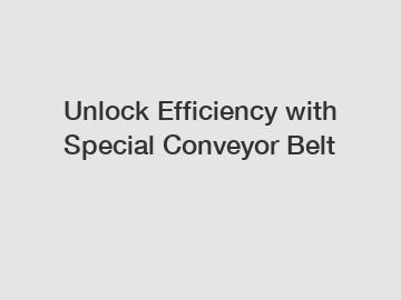 Unlock Efficiency with Special Conveyor Belt