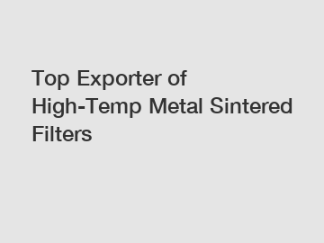 Top Exporter of High-Temp Metal Sintered Filters