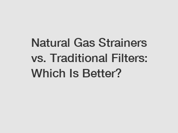 Natural Gas Strainers vs. Traditional Filters: Which Is Better?
