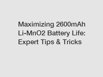 Maximizing 2600mAh Li-MnO2 Battery Life: Expert Tips & Tricks