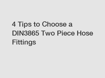 4 Tips to Choose a DIN3865 Two Piece Hose Fittings
