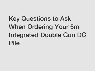 Key Questions to Ask When Ordering Your 5m Integrated Double Gun DC Pile