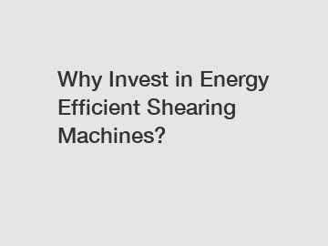 Why Invest in Energy Efficient Shearing Machines?