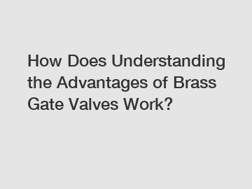 How Does Understanding the Advantages of Brass Gate Valves Work?