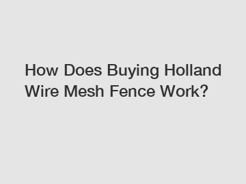 How Does Buying Holland Wire Mesh Fence Work?