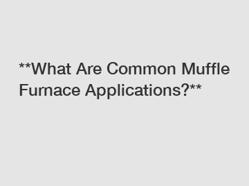 **What Are Common Muffle Furnace Applications?**
