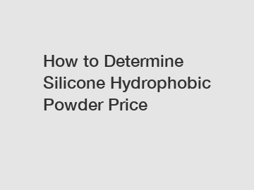 How to Determine Silicone Hydrophobic Powder Price