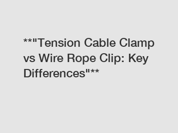 **"Tension Cable Clamp vs Wire Rope Clip: Key Differences"**