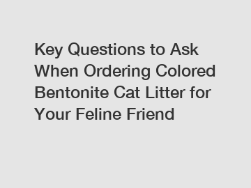 Key Questions to Ask When Ordering Colored Bentonite Cat Litter for Your Feline Friend