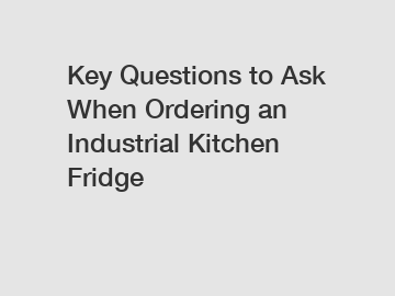 Key Questions to Ask When Ordering an Industrial Kitchen Fridge