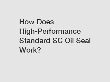 How Does High-Performance Standard SC Oil Seal Work?