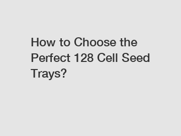 How to Choose the Perfect 128 Cell Seed Trays?