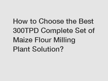 How to Choose the Best 300TPD Complete Set of Maize Flour Milling Plant Solution?