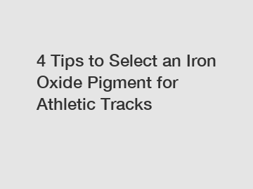 4 Tips to Select an Iron Oxide Pigment for Athletic Tracks