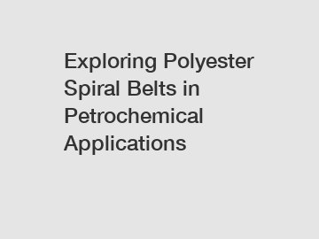 Exploring Polyester Spiral Belts in Petrochemical Applications